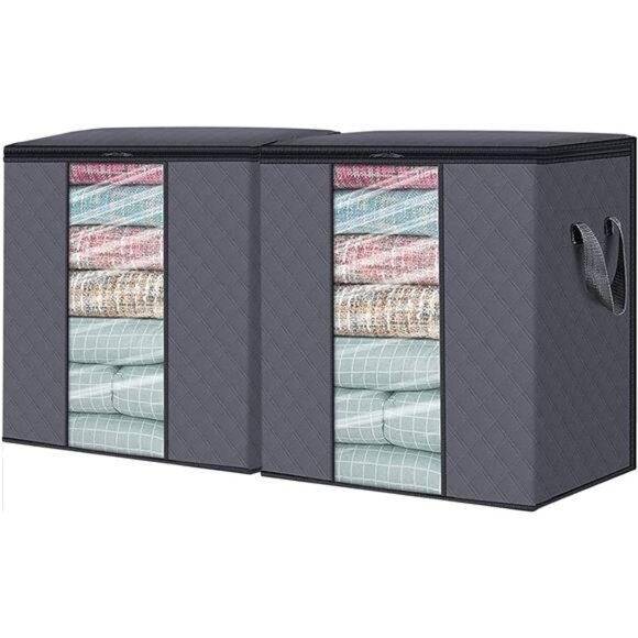 Storage Bags [2 Pack/100L] Large Blanket Clothes Organization &Storage Container - Picture 1 of 7